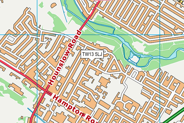 TW13 5LJ map - OS VectorMap District (Ordnance Survey)