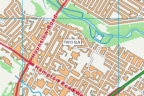 TW13 5LN map - OS VectorMap District (Ordnance Survey)