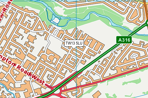 TW13 5LU map - OS VectorMap District (Ordnance Survey)