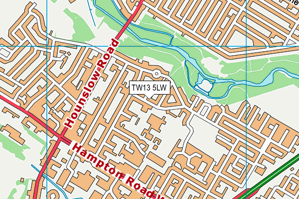 TW13 5LW map - OS VectorMap District (Ordnance Survey)