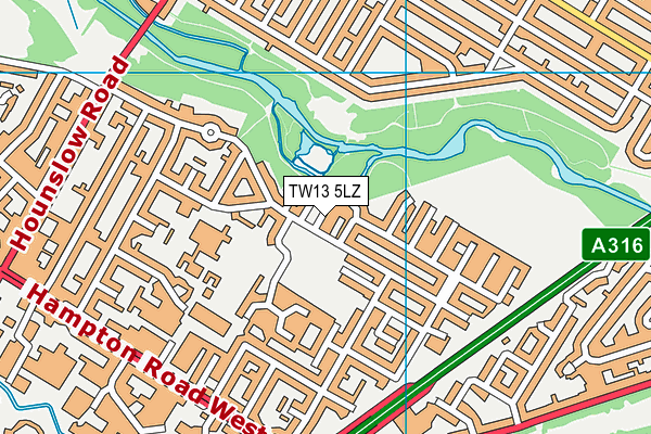 TW13 5LZ map - OS VectorMap District (Ordnance Survey)