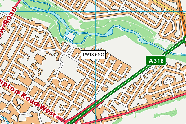 TW13 5NG map - OS VectorMap District (Ordnance Survey)