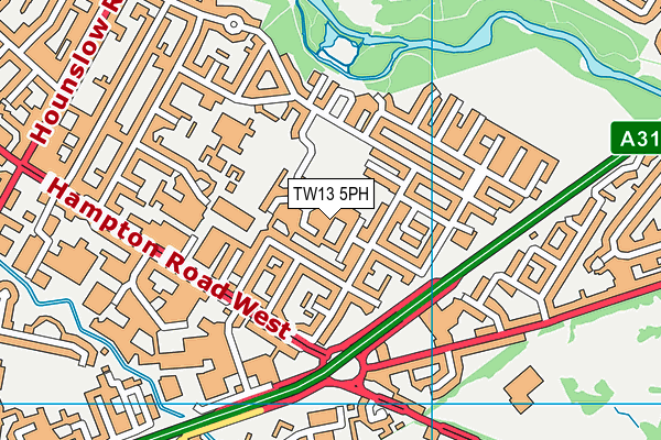 TW13 5PH map - OS VectorMap District (Ordnance Survey)