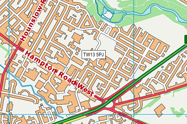 TW13 5PJ map - OS VectorMap District (Ordnance Survey)