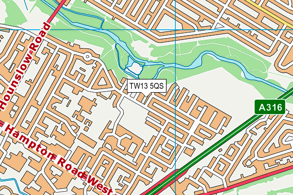 TW13 5QS map - OS VectorMap District (Ordnance Survey)