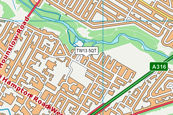 TW13 5QT map - OS VectorMap District (Ordnance Survey)