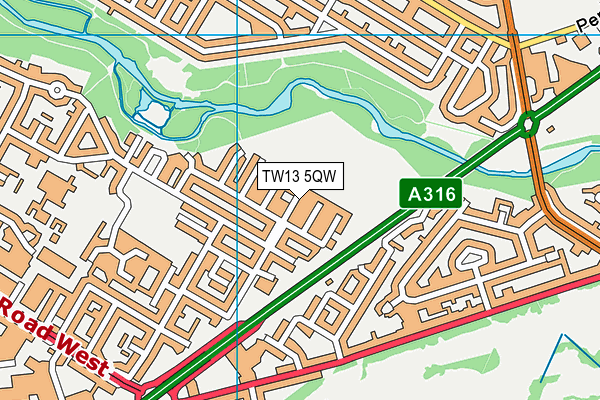 TW13 5QW map - OS VectorMap District (Ordnance Survey)