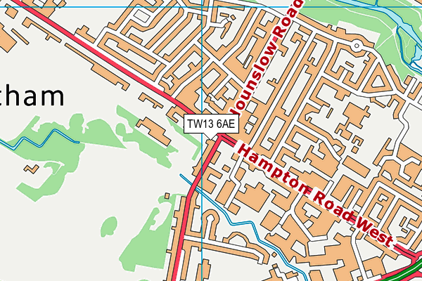 TW13 6AE map - OS VectorMap District (Ordnance Survey)