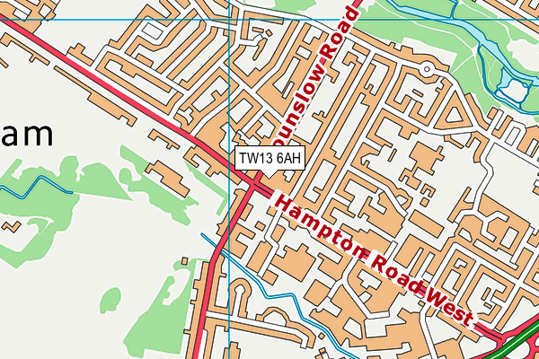 TW13 6AH map - OS VectorMap District (Ordnance Survey)