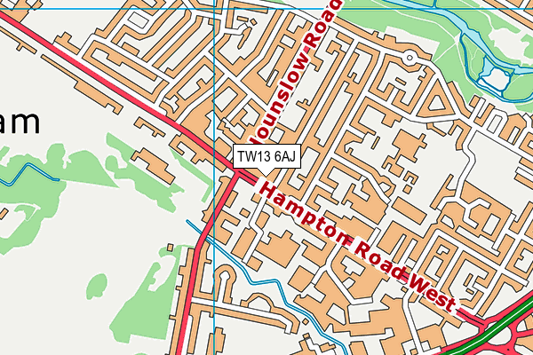 TW13 6AJ map - OS VectorMap District (Ordnance Survey)