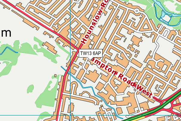 TW13 6AP map - OS VectorMap District (Ordnance Survey)