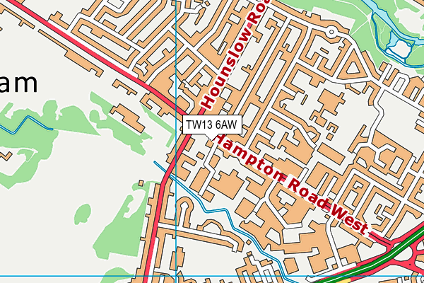 TW13 6AW map - OS VectorMap District (Ordnance Survey)