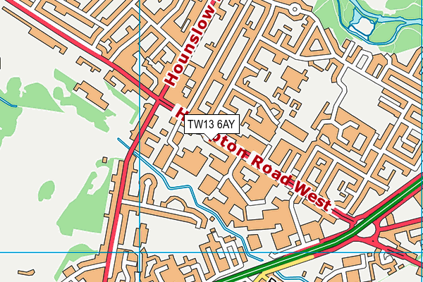 TW13 6AY map - OS VectorMap District (Ordnance Survey)