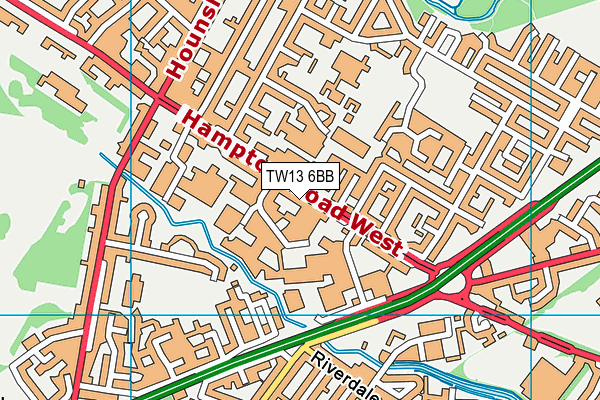 TW13 6BB map - OS VectorMap District (Ordnance Survey)