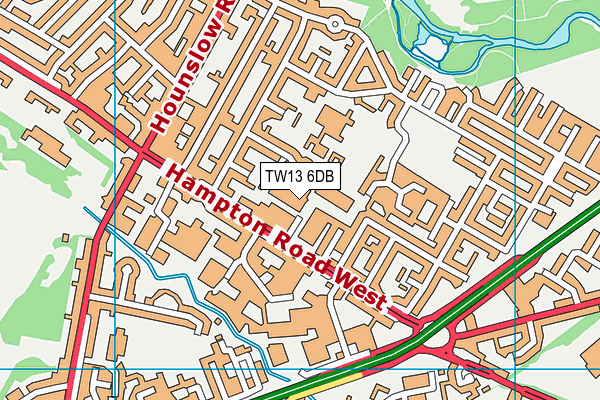TW13 6DB map - OS VectorMap District (Ordnance Survey)