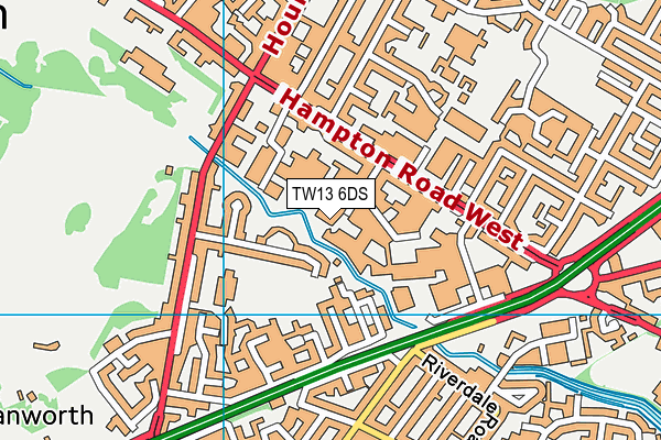 TW13 6DS map - OS VectorMap District (Ordnance Survey)