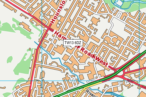 TW13 6DZ map - OS VectorMap District (Ordnance Survey)