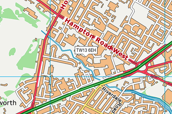 TW13 6EH map - OS VectorMap District (Ordnance Survey)