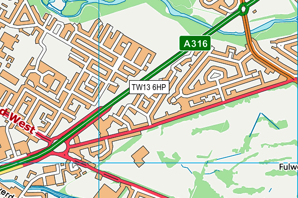 TW13 6HP map - OS VectorMap District (Ordnance Survey)