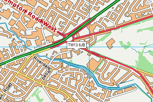 TW13 6JB map - OS VectorMap District (Ordnance Survey)