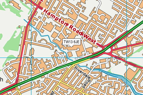 TW13 6JE map - OS VectorMap District (Ordnance Survey)