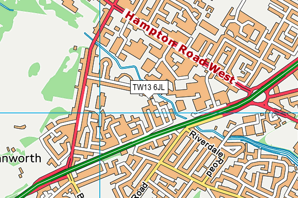 TW13 6JL map - OS VectorMap District (Ordnance Survey)