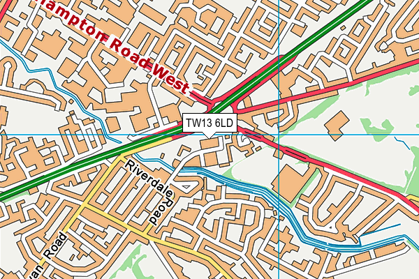 TW13 6LD map - OS VectorMap District (Ordnance Survey)