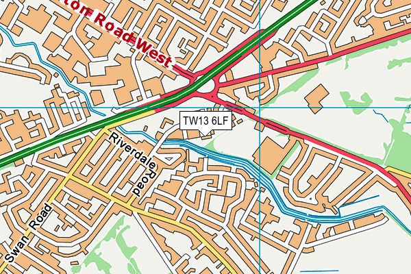 TW13 6LF map - OS VectorMap District (Ordnance Survey)