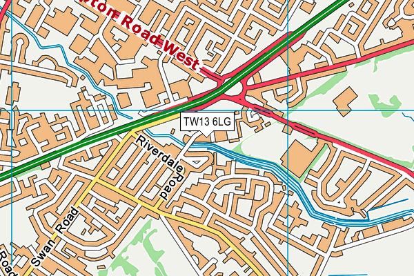 TW13 6LG map - OS VectorMap District (Ordnance Survey)