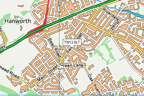 TW13 6LT map - OS VectorMap District (Ordnance Survey)