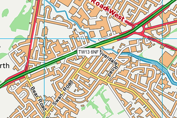 TW13 6NF map - OS VectorMap District (Ordnance Survey)