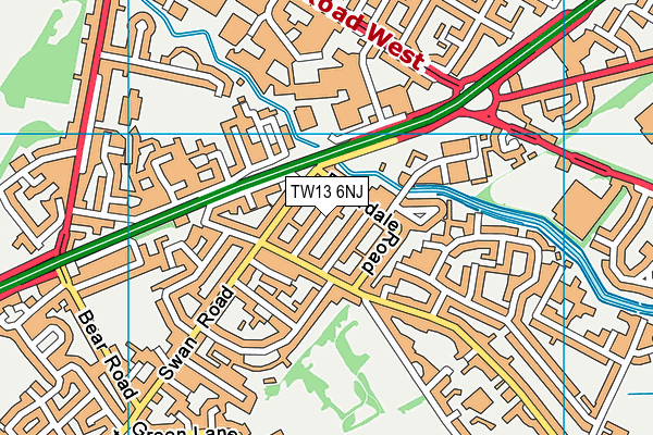TW13 6NJ map - OS VectorMap District (Ordnance Survey)