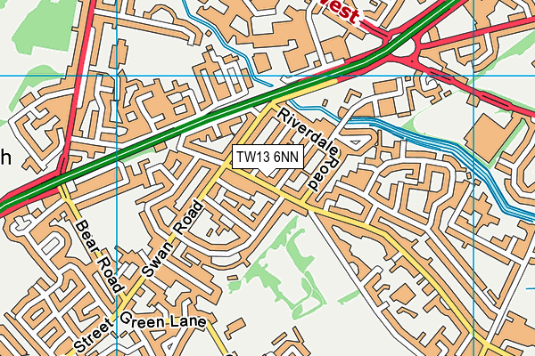 TW13 6NN map - OS VectorMap District (Ordnance Survey)