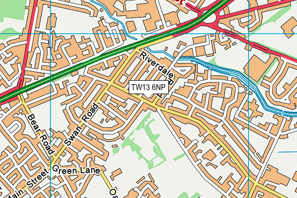 TW13 6NP map - OS VectorMap District (Ordnance Survey)