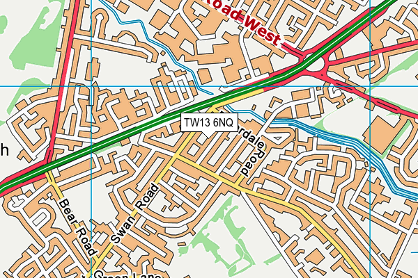 TW13 6NQ map - OS VectorMap District (Ordnance Survey)