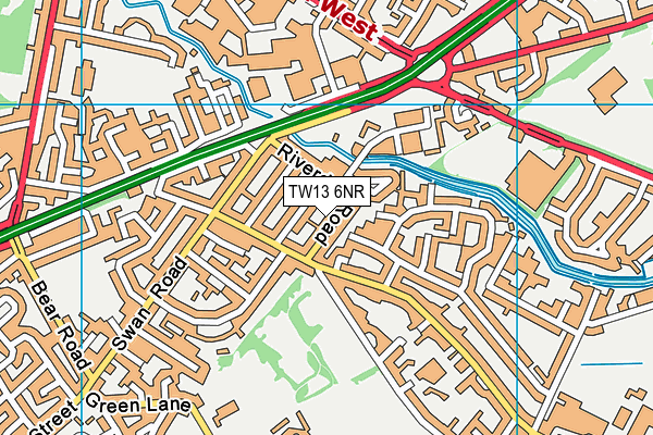 TW13 6NR map - OS VectorMap District (Ordnance Survey)