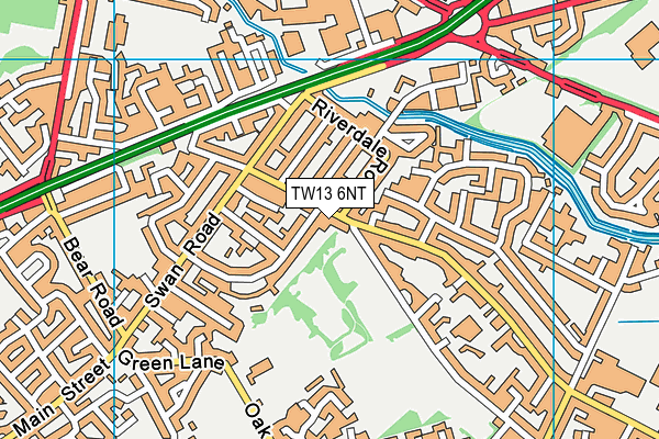 TW13 6NT map - OS VectorMap District (Ordnance Survey)