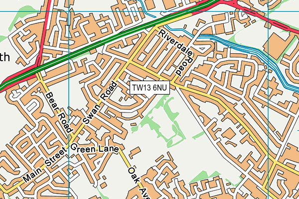 TW13 6NU map - OS VectorMap District (Ordnance Survey)