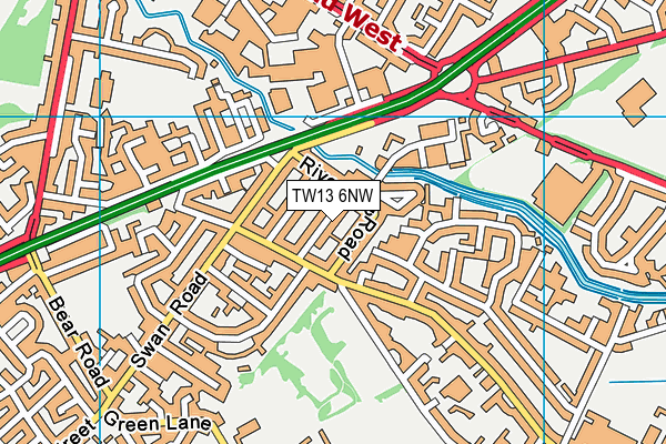 TW13 6NW map - OS VectorMap District (Ordnance Survey)