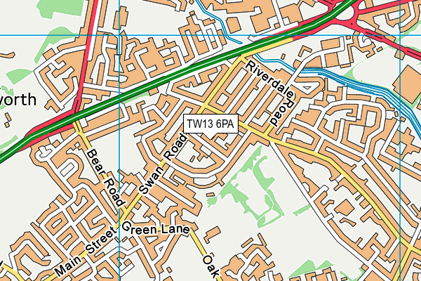 TW13 6PA map - OS VectorMap District (Ordnance Survey)