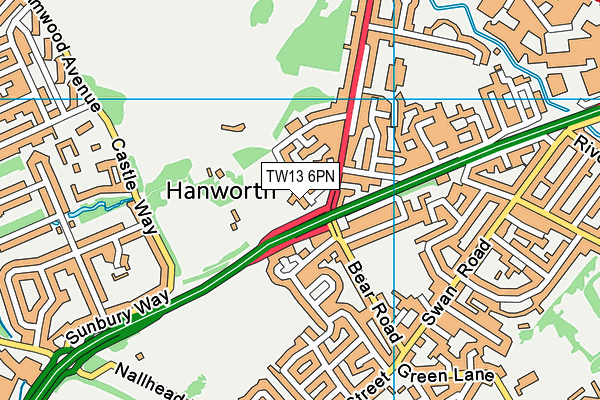 Hanworth Villa Fc map (TW13 6PN) - OS VectorMap District (Ordnance Survey)