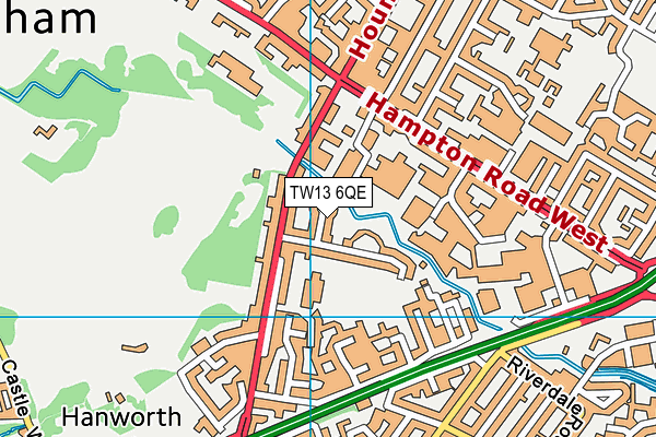 TW13 6QE map - OS VectorMap District (Ordnance Survey)