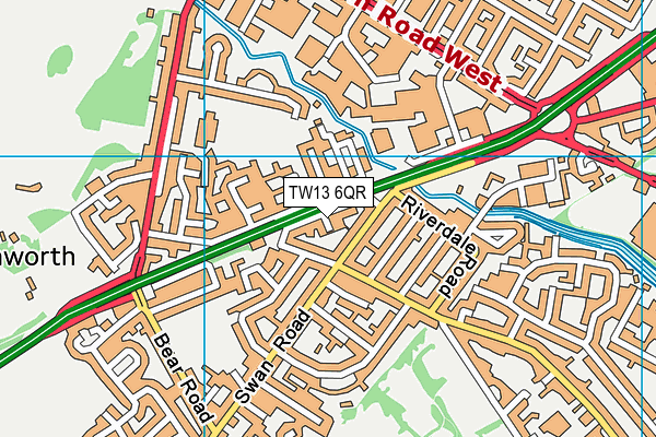 TW13 6QR map - OS VectorMap District (Ordnance Survey)