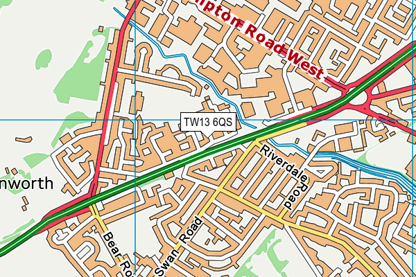 TW13 6QS map - OS VectorMap District (Ordnance Survey)