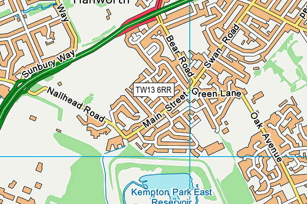 TW13 6RR map - OS VectorMap District (Ordnance Survey)
