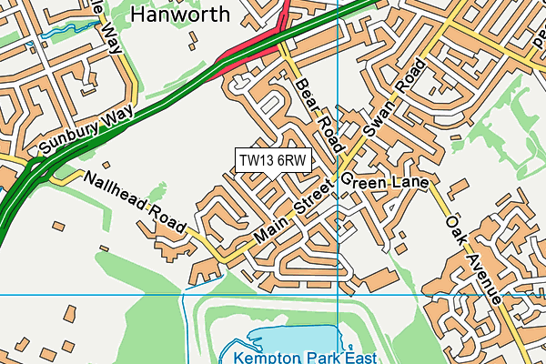 TW13 6RW map - OS VectorMap District (Ordnance Survey)