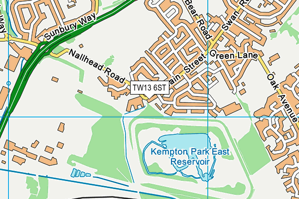 Lindon Bennett School map (TW13 6ST) - OS VectorMap District (Ordnance Survey)