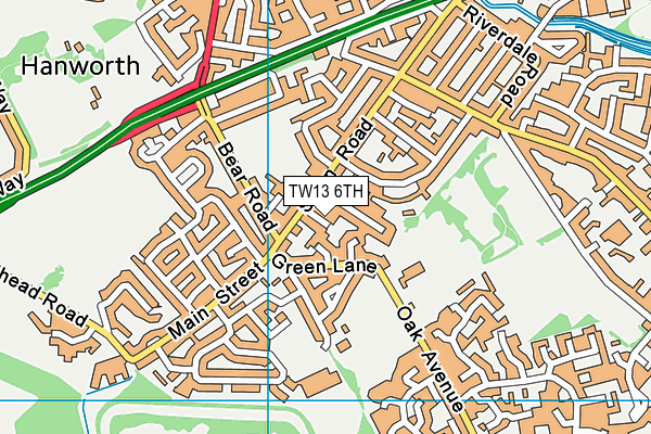 TW13 6TH map - OS VectorMap District (Ordnance Survey)