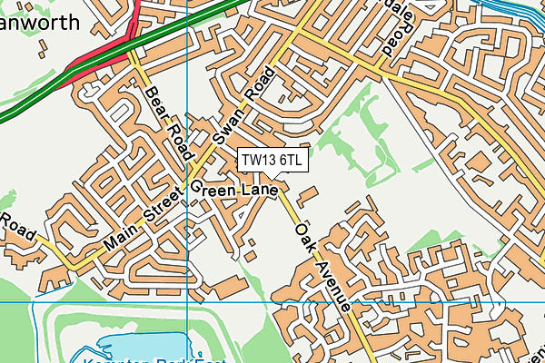 TW13 6TL map - OS VectorMap District (Ordnance Survey)
