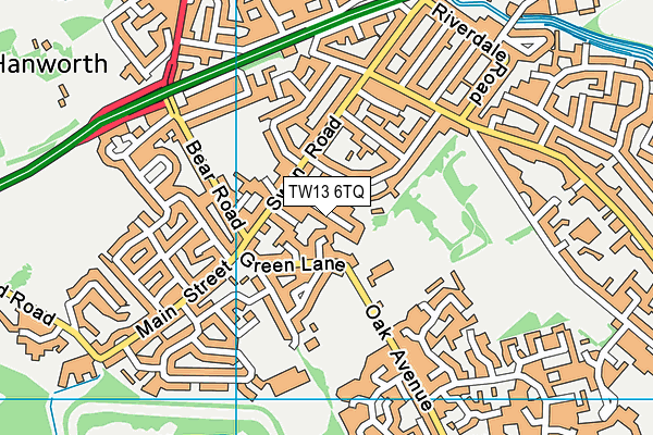 TW13 6TQ map - OS VectorMap District (Ordnance Survey)